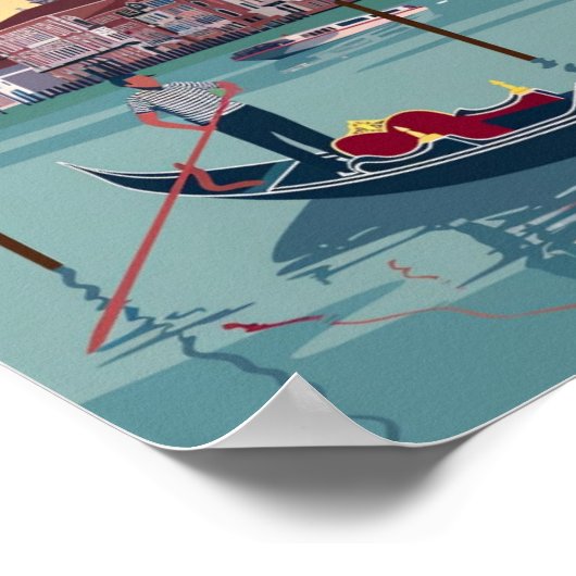 ヴェネツィアイタリアヴィンテージ有名トラベルプレイス ポスター (角)