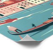 ヴェネツィアイタリアヴィンテージ有名トラベルプレイス ポスター (角)