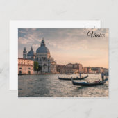 ヴェネツィアイタリア教会ゴンドラ旅行写真 ポストカード (正面/裏面)