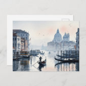 ヴェネツィアイタリア旅行お土産ウォーター色 ポストカード (正面/裏面)