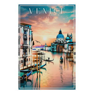 ヴェネツィアイタリア旅行アートヴィンテージポスター ポスター
