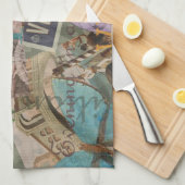 ヴェネツィアイタリア旅行ヴィンテージアカラフルート キッチンタオル (四つ折り)