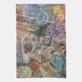 ヴェネツィアイタリア旅行ヴィンテージアカラフルート キッチンタオル (縦)