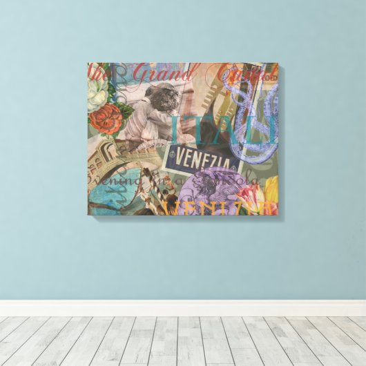 ヴェネツィアイタリア旅行ヴィンテージアカラフルート キャンバスプリント (インサイチュ (ウッドフロア))
