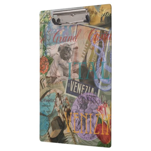 ヴェネツィアイタリア旅行ヴィンテージアカラフルート クリップボード (左)