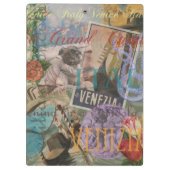 ヴェネツィアイタリア旅行ヴィンテージアカラフルート クリップボード (裏面)