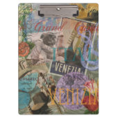 ヴェネツィアイタリア旅行ヴィンテージアカラフルート クリップボード (正面)