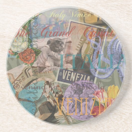 ヴェネツィアイタリア旅行ヴィンテージアカラフルート コースター (正面)