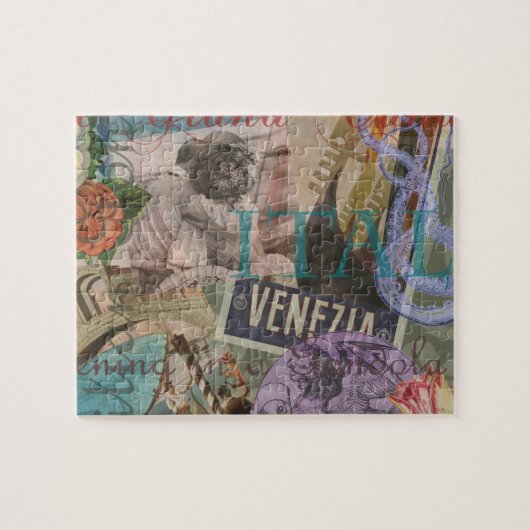 ヴェネツィアイタリア旅行ヴィンテージアカラフルート ジグソーパズル (横)