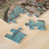 ヴェネツィアイタリア旅行ヴィンテージアカラフルート ジグソーパズル (側面)