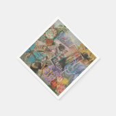 ヴェネツィアイタリア旅行ヴィンテージアカラフルート スタンダードカクテルナプキン (角)