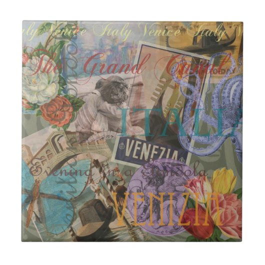 ヴェネツィアイタリア旅行ヴィンテージアカラフルート タイル (正面)