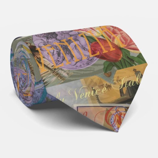ヴェネツィアイタリア旅行ヴィンテージアカラフルート ネクタイ (ロール)