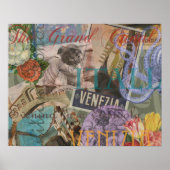 ヴェネツィアイタリア旅行ヴィンテージアカラフルート ポスター (正面)