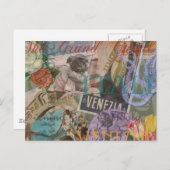 ヴェネツィアイタリア旅行ヴィンテージアカラフルート ポストカード (正面/裏面)