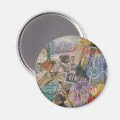 ヴェネツィアイタリア旅行ヴィンテージアカラフルート マグネット (正面/裏面)