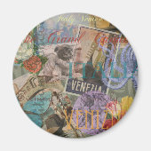 ヴェネツィアイタリア旅行ヴィンテージアカラフルート マグネット (正面)