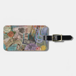 ヴェネツィアイタリア旅行ヴィンテージアカラフルート ラゲッジタグ