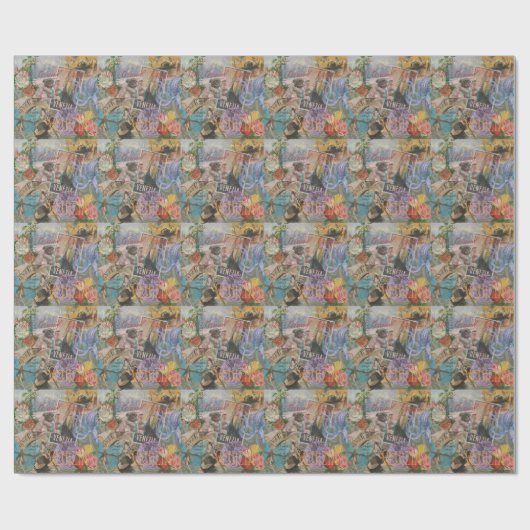 ヴェネツィアイタリア旅行ヴィンテージアカラフルート ラッピングペーパー (フラット)