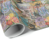 ヴェネツィアイタリア旅行ヴィンテージアカラフルート ラッピングペーパー (ロールコーナー)