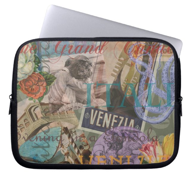 ヴェネツィアイタリア旅行ヴィンテージアカラフルート ラップトップスリーブ (正面)
