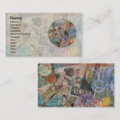 ヴェネツィアイタリア旅行ヴィンテージアカラフルート 名刺 (正面/裏面)