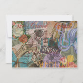 ヴェネツィアイタリア旅行ヴィンテージアカラフルート 招待状 (正面)