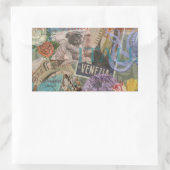 ヴェネツィアイタリア旅行ヴィンテージアカラフルート 長方形シール (バッグ)