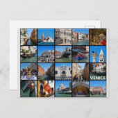 ヴェネツィアイタリア旅行写真コラージュ ポストカード (正面/裏面)