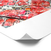 ヴェネツィアイタリア旅行水の色のスケッチ手描き ポスター (角)