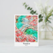 ヴェネツィアイタリア旅行水の色のスケッチ手描き ポストカード (スタンド正面)