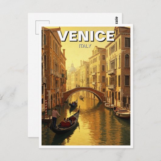 ヴェネツィアイタリア旅行絵を描土産 ポストカード (正面/裏面)