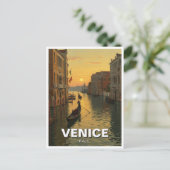 ヴェネツィアイタリア旅行絵を描土産 ポストカード (スタンド正面)