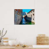 ヴェネツィアイタリア橋のSighs運河ボートトラベル ポスター (キッチン)