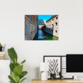 ヴェネツィアイタリア橋のSighs運河ボートトラベル ポスター (ホームオフィス)