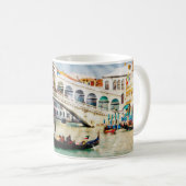 ヴェネツィアイタリア水の色ヴィンテージ旅行お土産 コーヒーマグカップ (正面右)