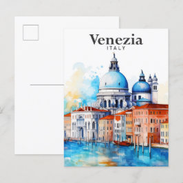 ヴェネツィアイタリア水絵を描色の旅行 ポストカード