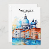 ヴェネツィアイタリア水絵を描色の旅行 ポストカード (正面/裏面)