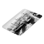 ヴェネツィアイタリア白黒の風景 マグネット (左側)