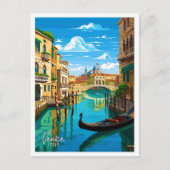 ヴェネツィアイタリア美術ヴィンテージ旅行イラストレーション ポストカード (正面)