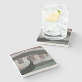 ヴェネツィアイタリア運河のゴンドラ ストーンコースター (横)