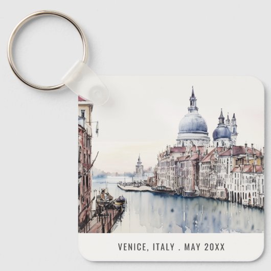 ヴェネツィアイタリア運河の水の色のトラベイタリアンル キーホルダー (正面)