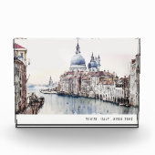 ヴェネツィアイタリア運河の水の色のトラベイタリアンル フォトブロック (正面)