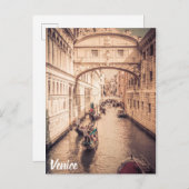 ヴェネツィアイタリア運河ゴンドラ写真 ポストカード (正面/裏面)
