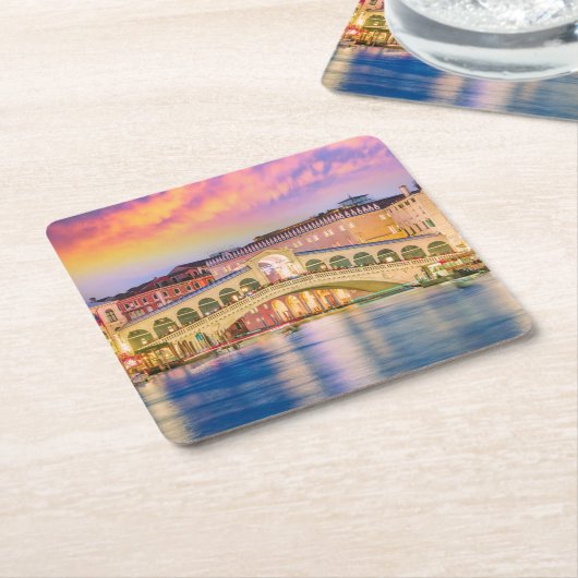 ヴェネツィアイタリア スクエアペーパーコースター (アングル)