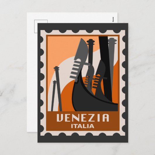 ヴェネツィアイタリア，ヴェネツィアイタリア，ヴィンテージ イタリアン シーズンポストカード (正面/裏面)