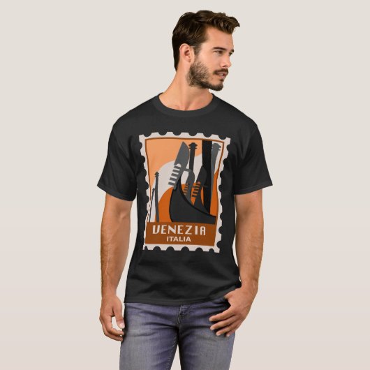 ヴェネツィアイタリア，ヴェネツィアイタリア，ヴィンテージ イタリアン Tシャツ (正面フル)