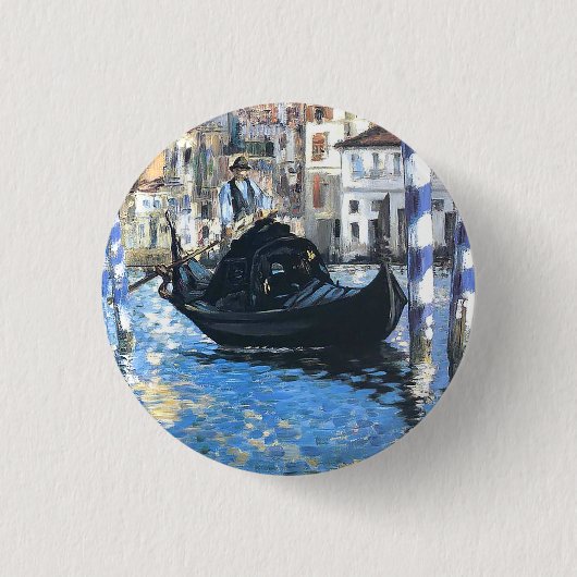 ヴェネツィアエドアードマネの大運河 缶バッジ (正面)