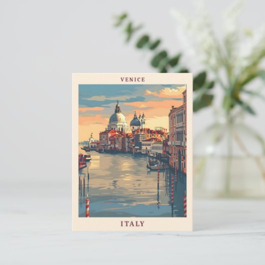 ヴェネツィアエレガントアートヴィンテージトラベル ポストカード (スタンド正面)