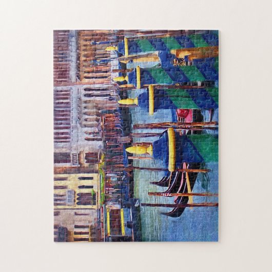 ヴェネツィアカナルイタリア風光明媚な旅行ゴンドラ ジグソーパズル (縦)